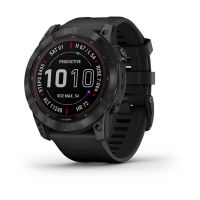 Garmin - Fenix 7X Sapphire Solar Edition, Adventure Bluetooth Touchscreen Smartwatch, Black DLC Titanium with Black Band