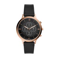 Fossil Women's Hybrid Smartwatch HR Charter Black Leather